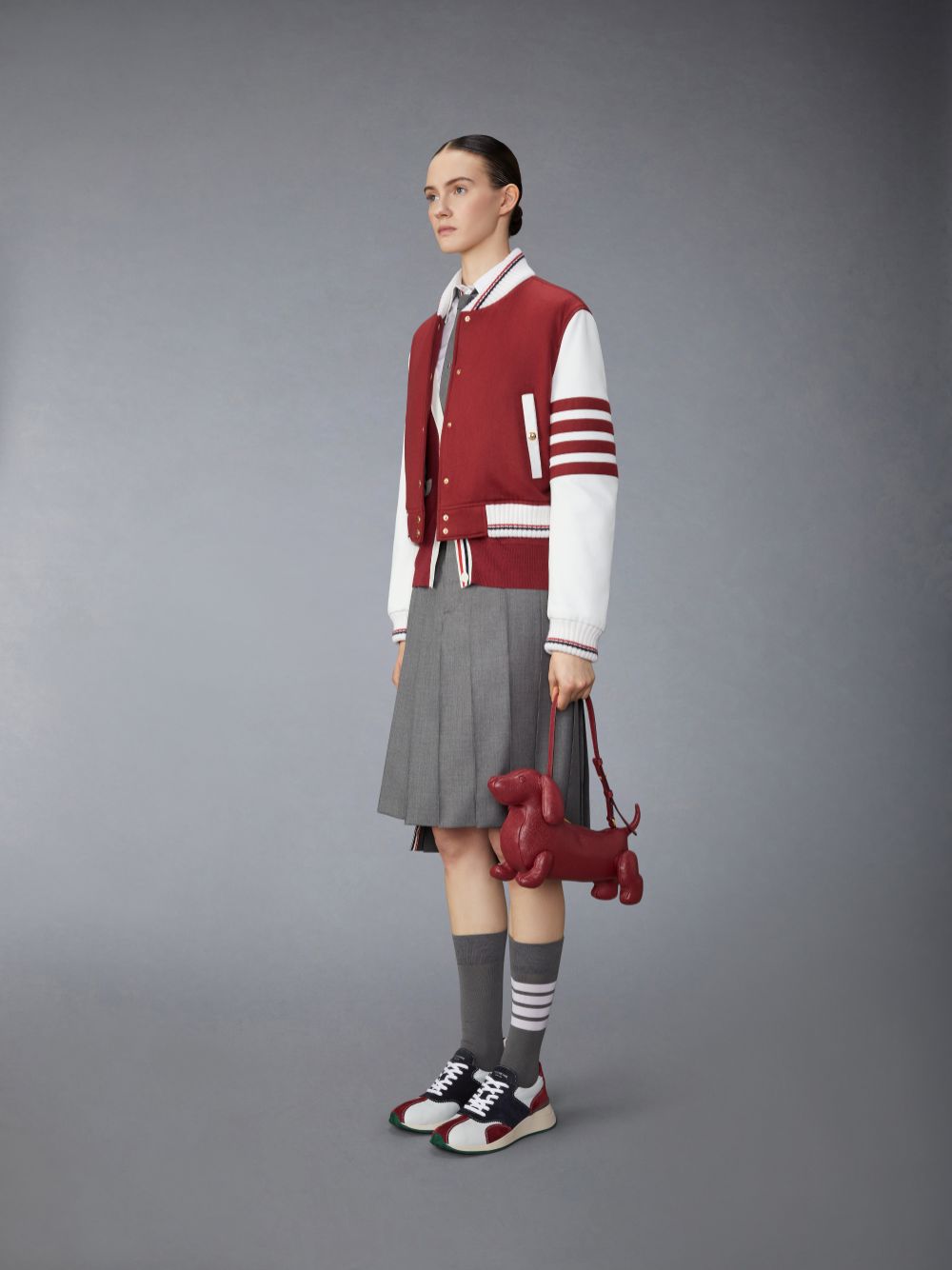 Bolso Tote Thom Browne Hectoruette in Pebble Grain Mujer Rojas | STG13O81331