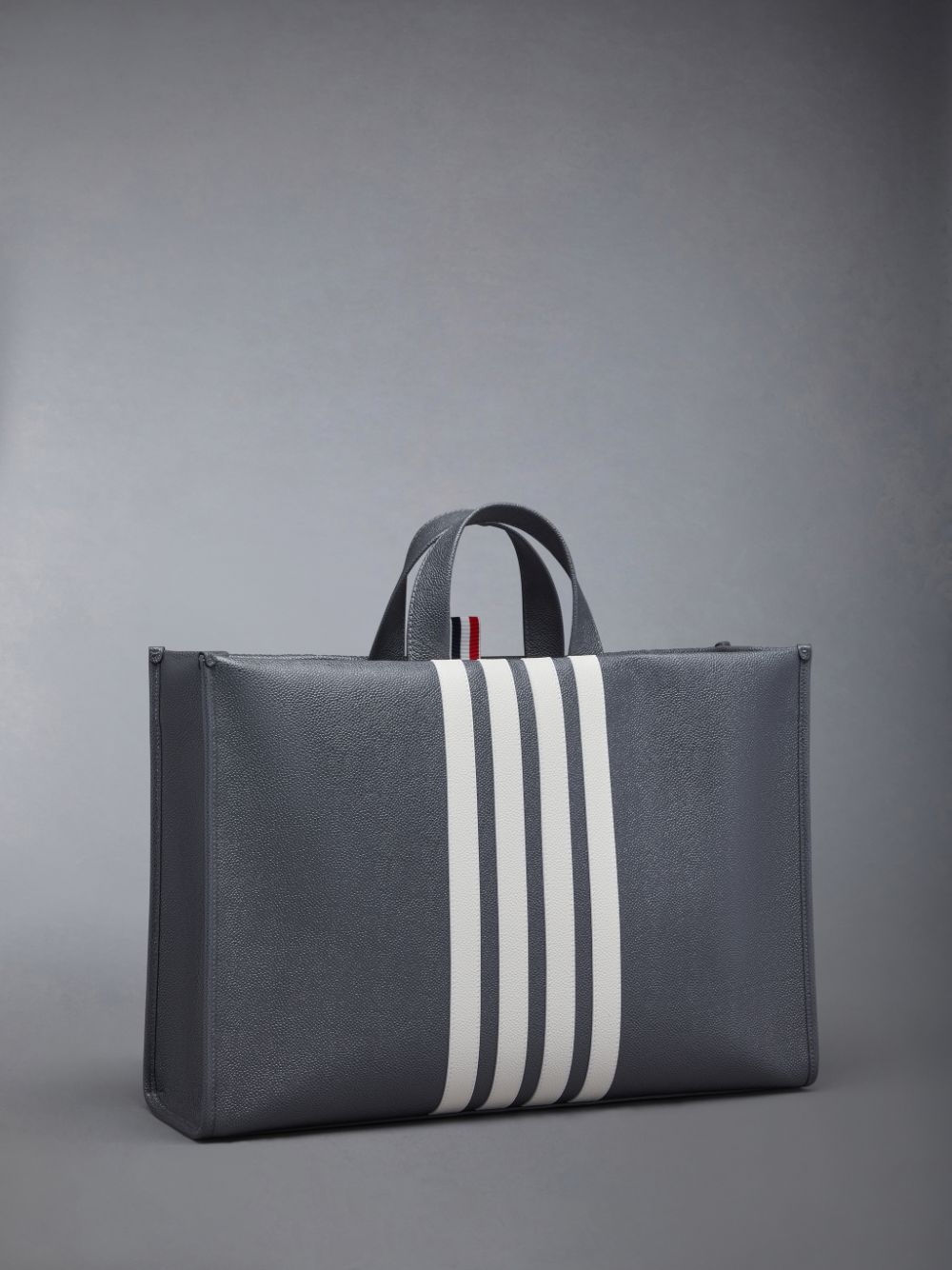 Bolso Tote Thom Browne Pebble Grain 4-Bar Squared Mujer Gris | PFG02U81381