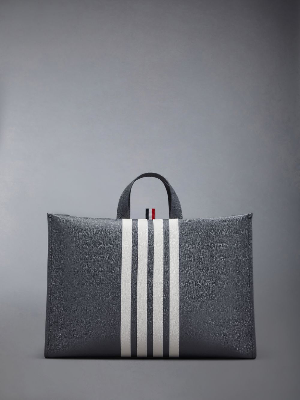 Bolso Tote Thom Browne Pebble Grain 4-Bar Squared Mujer Gris | PFG02U81381