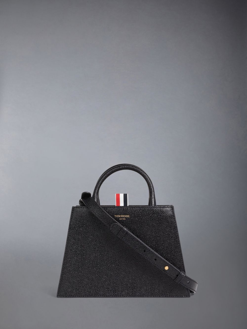 Bolso Tote Thom Browne Pebble Grain Leather Mini Trapeze Mujer Negras | LZU69O26182