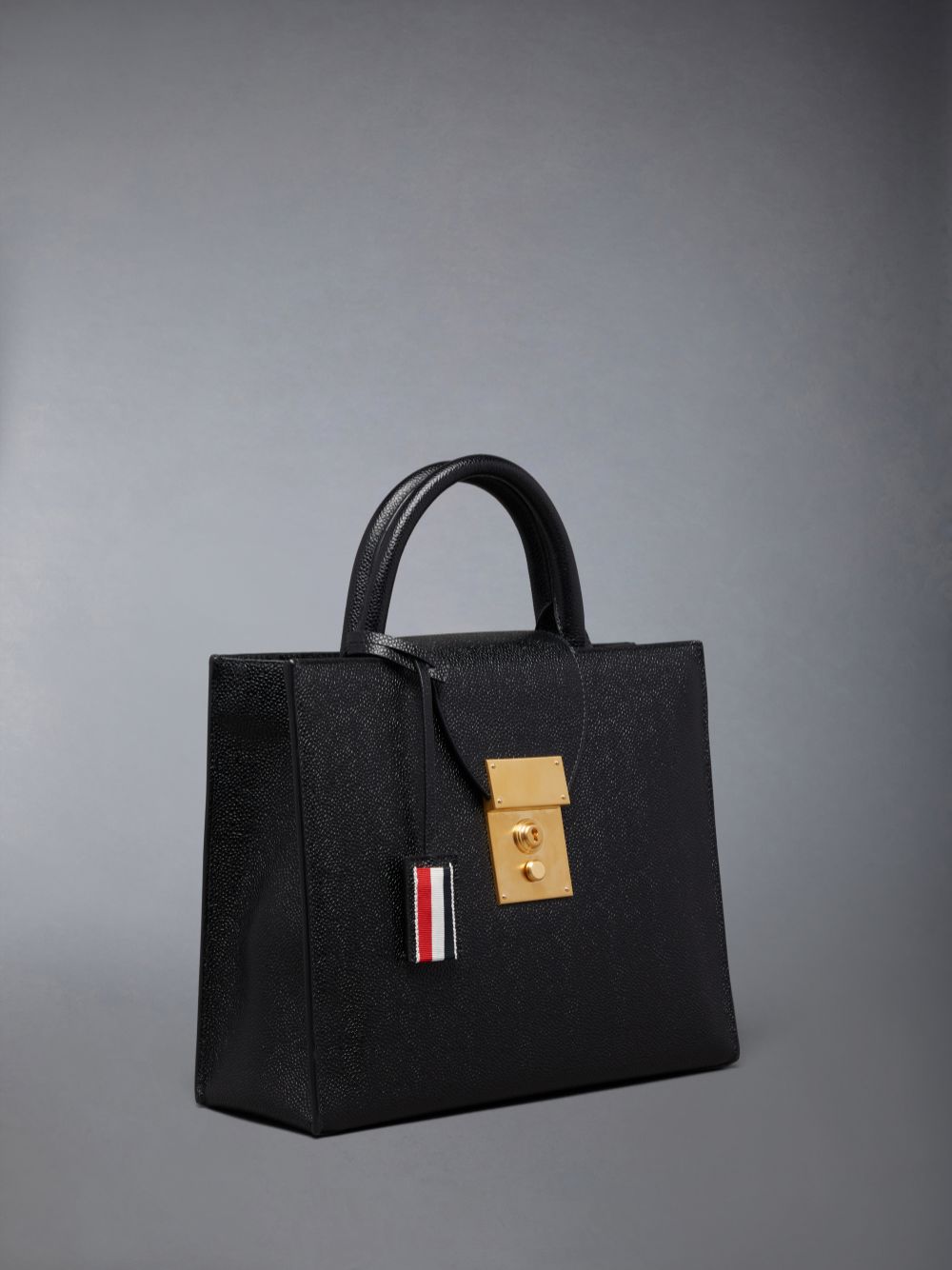 Bolso Tote Thom Browne Pebble Grain Small Mr. Mujer Negras | SLN57X56893