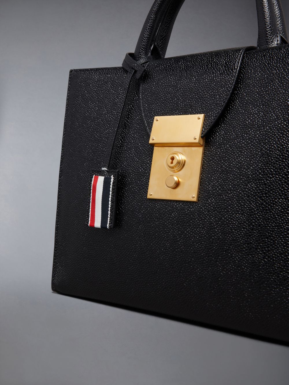 Bolso Tote Thom Browne Pebble Grain Small Mr. Mujer Negras | SLN57X56893