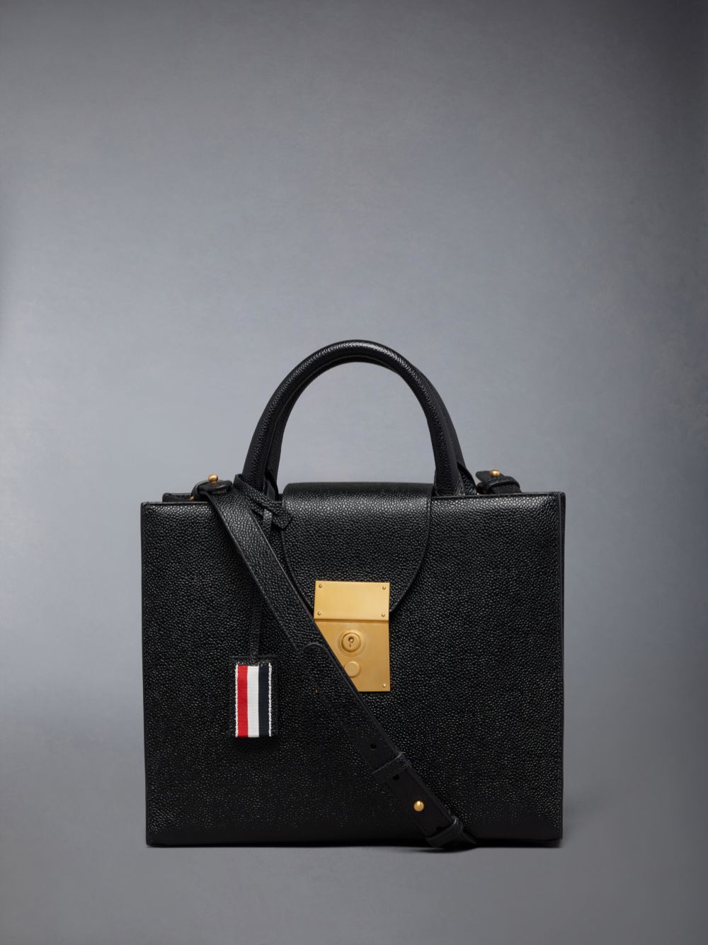 Bolso Tote Thom Browne Pebble Grain Small Mr. Mujer Negras | SLN57X56893