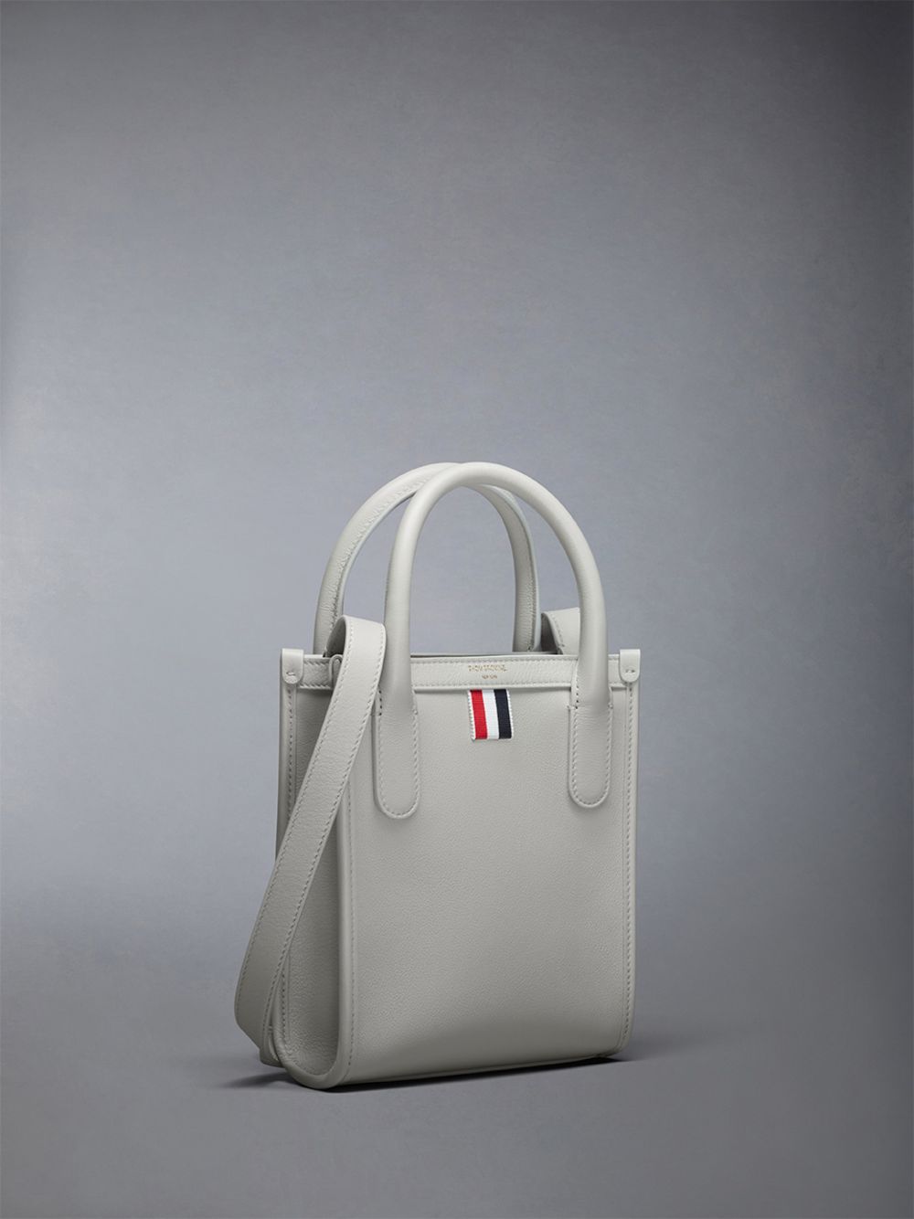 Bolso Tote Thom Browne Vertical Mini in Smooth Calf Mujer Beige | UEQ70Y13171