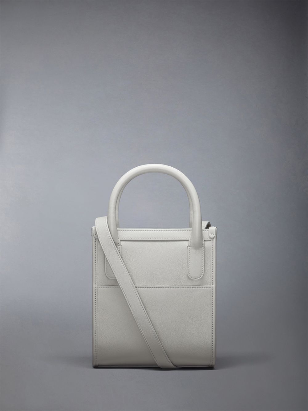 Bolso Tote Thom Browne Vertical Mini in Smooth Calf Mujer Beige | UEQ70Y13171