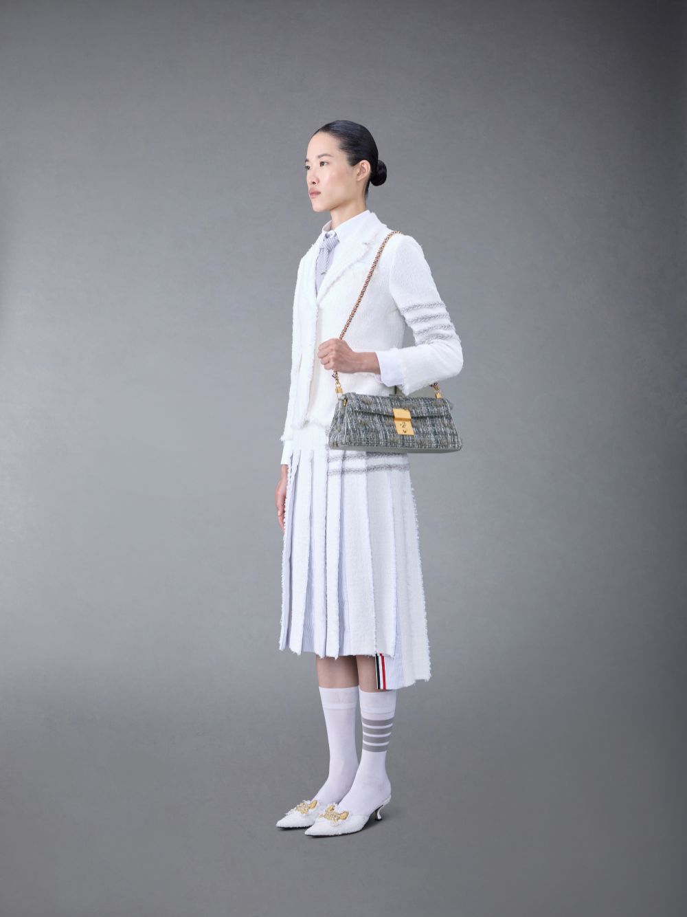 Bolsos De Mano Thom Browne Tweed Mrs.uette Mujer Gris | ZUV95F80206