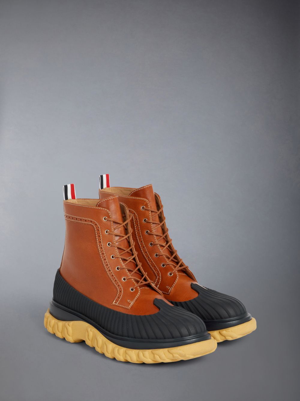 Botas Thom Browne Camel Calf Leather Rubber Sole Longwing Duck Mujer Marrones | YWK60Q27528