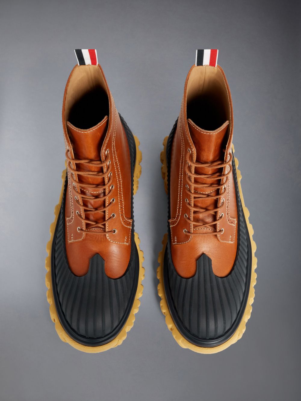 Botas Thom Browne Camel Calf Leather Rubber Sole Longwing Duck Mujer Marrones | YWK60Q27528