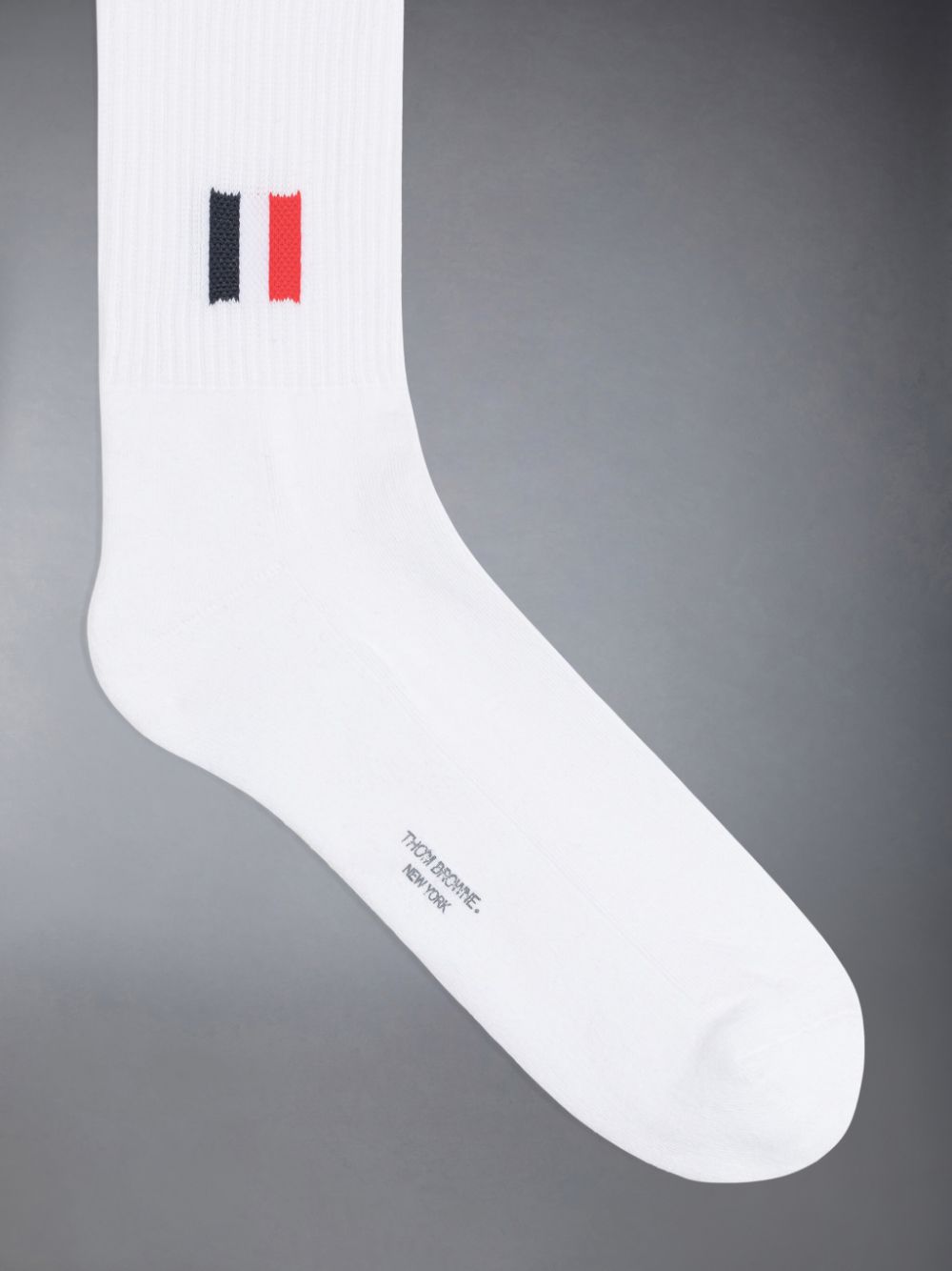Calcetines Thom Browne Cotton Intarsia Stripe Athletic Mid Calf Hombre Blancas | OEB47O08041