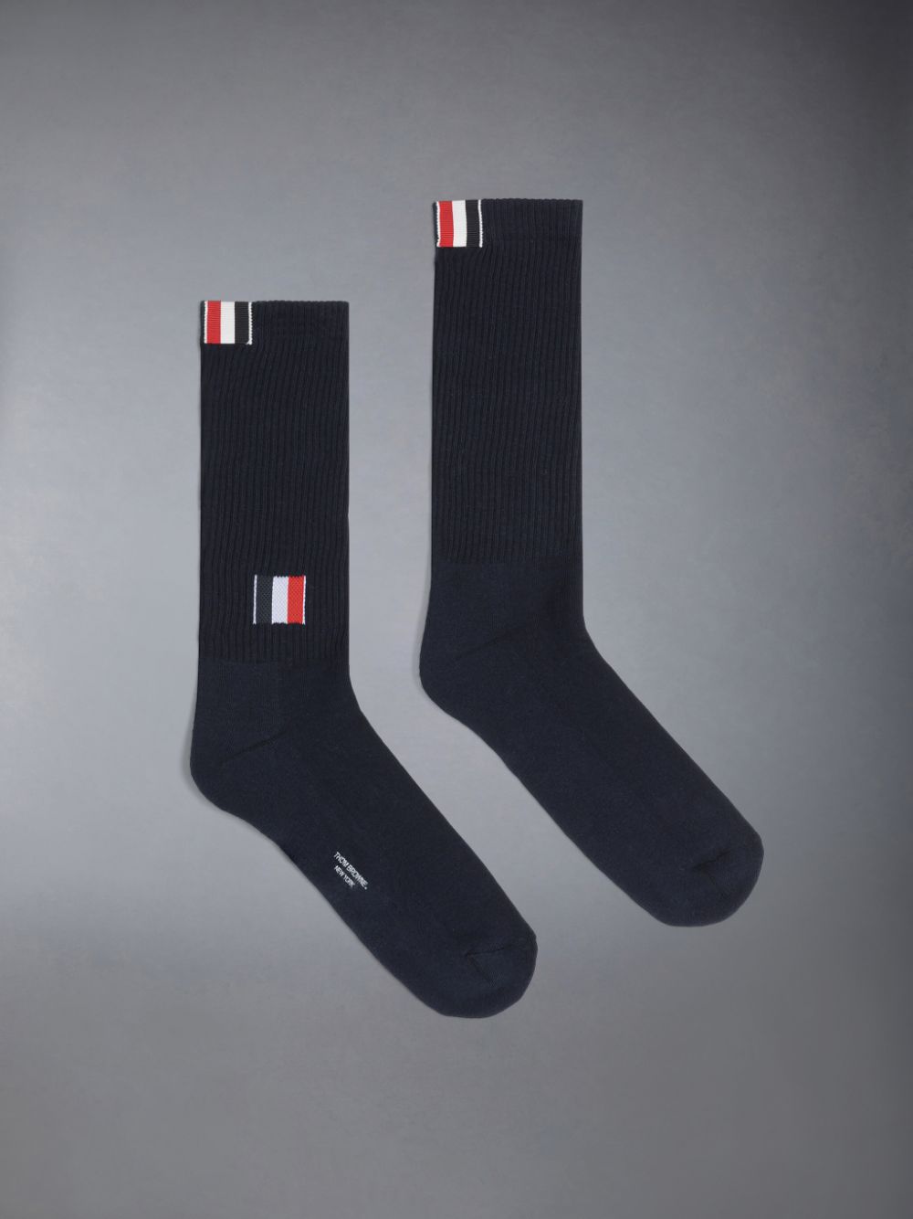 Calcetines Thom Browne Cotton Intarsia Stripe Athletic Mid Calf Hombre Azules | XIA62V24879