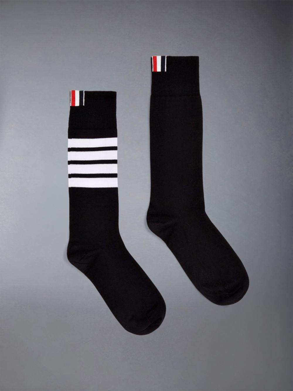 Calcetines Thom Browne Mid-Calf Cotton 4-Bar Mujer Negras | VYE01N94691