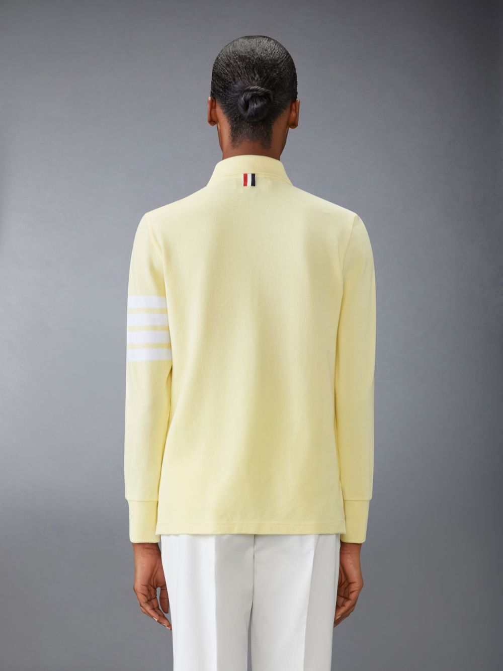 Camisa Polo Thom Browne 4-Bar long-sleeved Mujer Amarillo | SHR19B78092