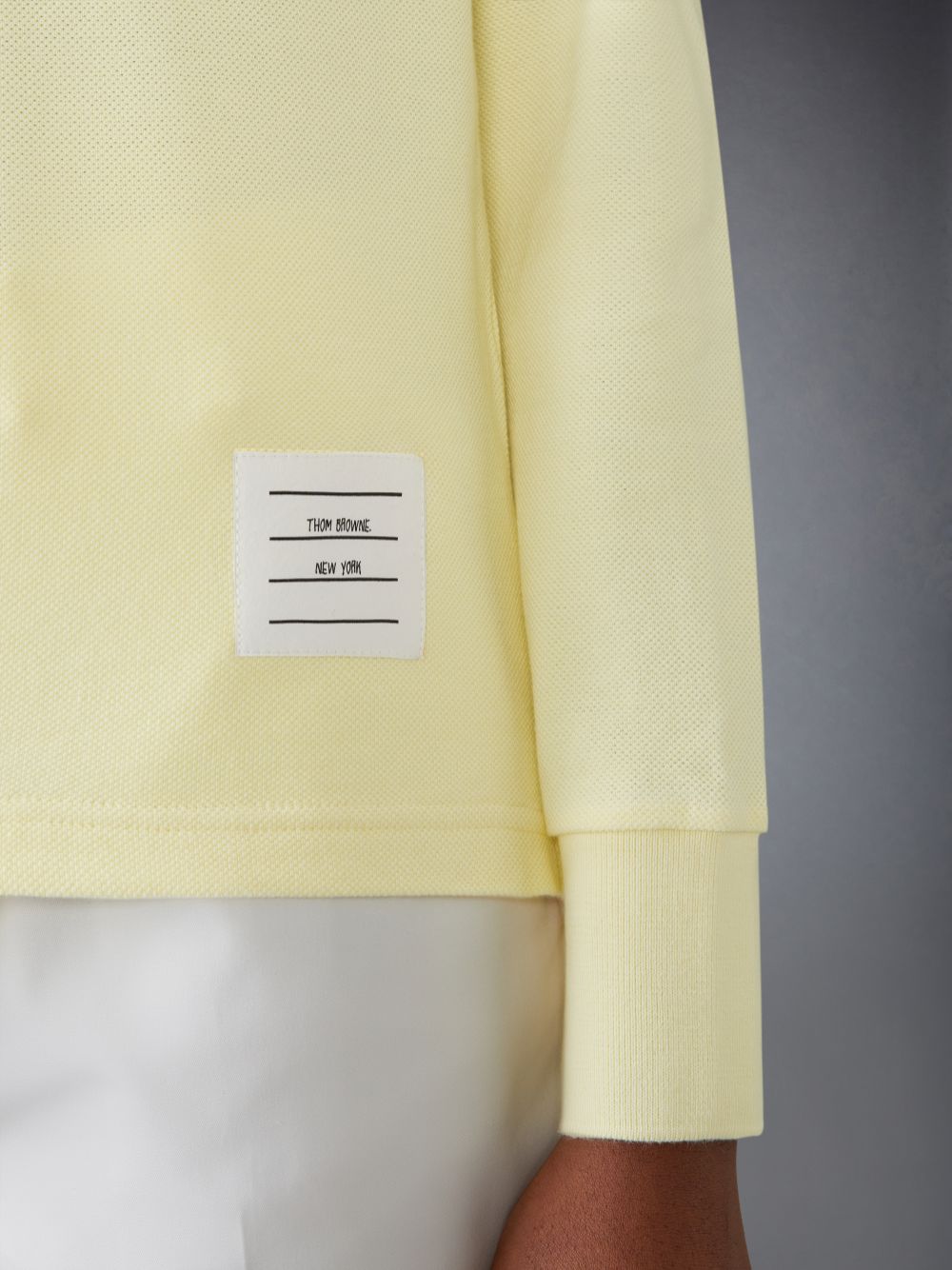 Camisa Polo Thom Browne 4-Bar long-sleeved Mujer Amarillo | SHR19B78092