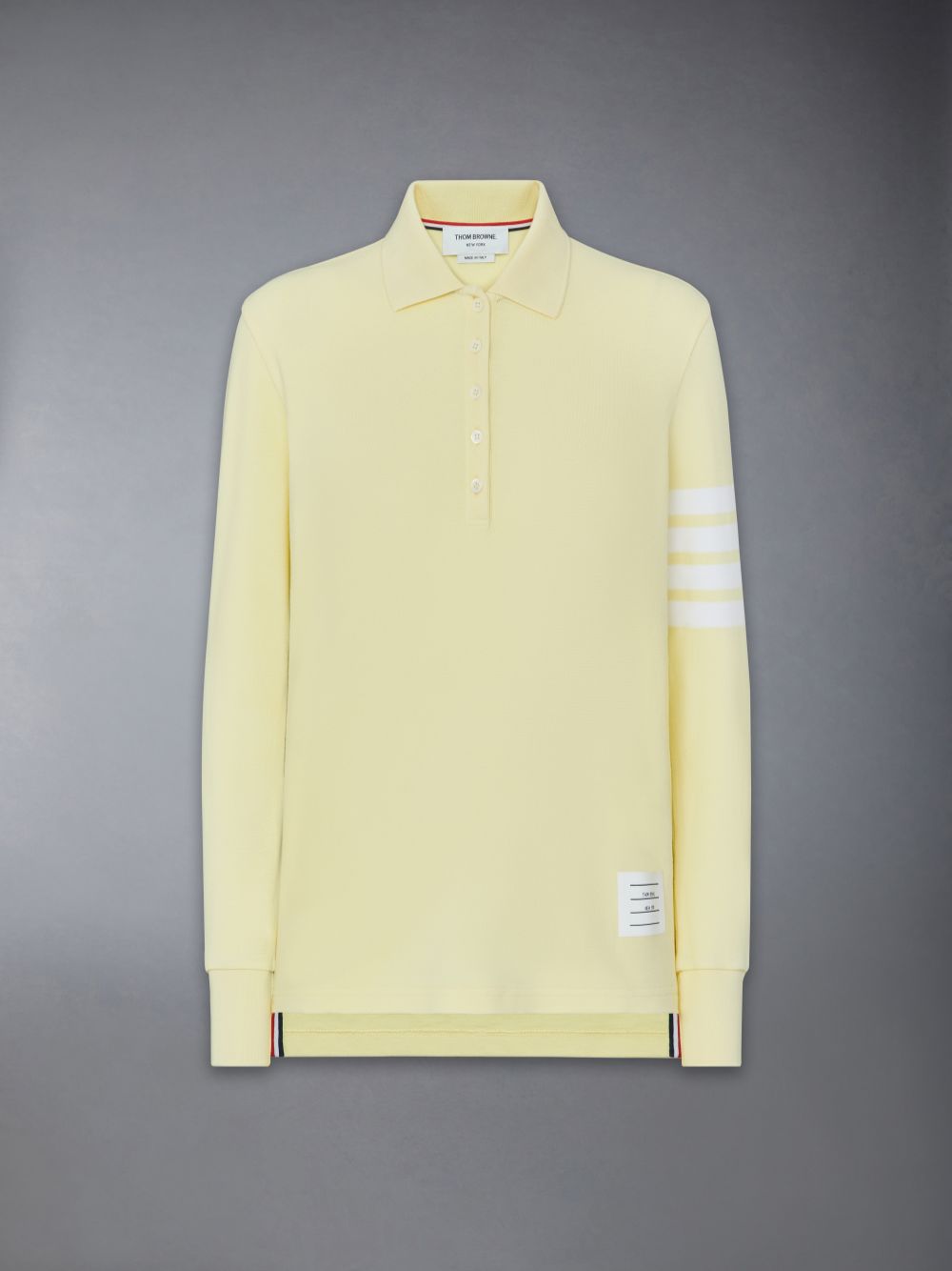 Camisa Polo Thom Browne 4-Bar long-sleeved Mujer Amarillo | SHR19B78092