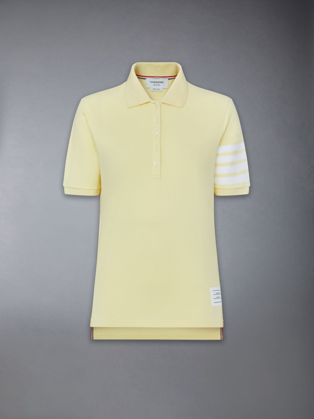 Camisa Polo Thom Browne 4-Bar short-sleeved Mujer Amarillo | MHE16O70861