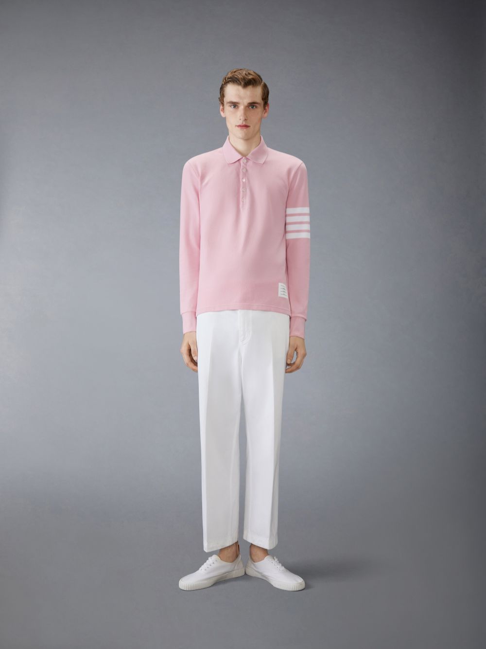 Camisa Polo Thom Browne CLASSIC PIQUE 4-BAR Hombre Rosas | FAN97F07773