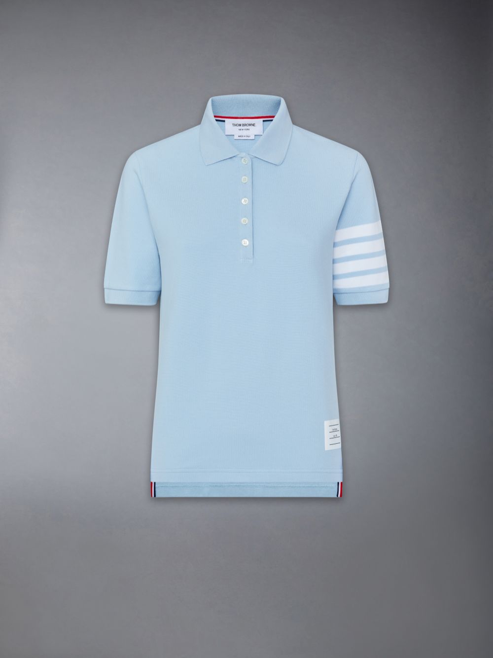 Camisa Polo Thom Browne Classic Pique 4-Bar Short Sleeve Mujer Azules | EMU90K63968