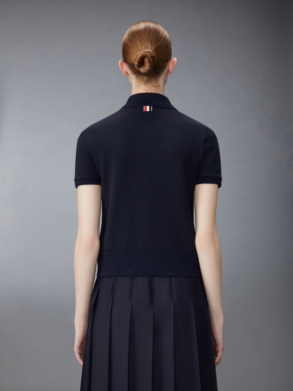 Camisa Polo Thom Browne Classic Pique Hector & Rose Rib Cuff Mujer Azules | OYC52X29535