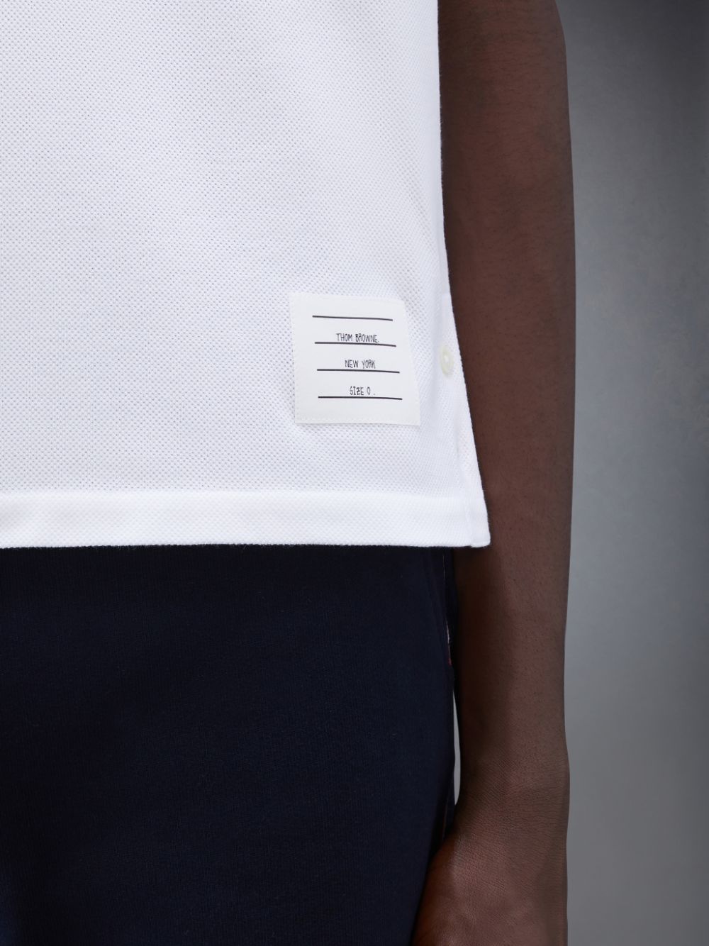 Camisa Polo Thom Browne Classic Pique Stripe Relaxed Hombre Blancas | VPK31P98386