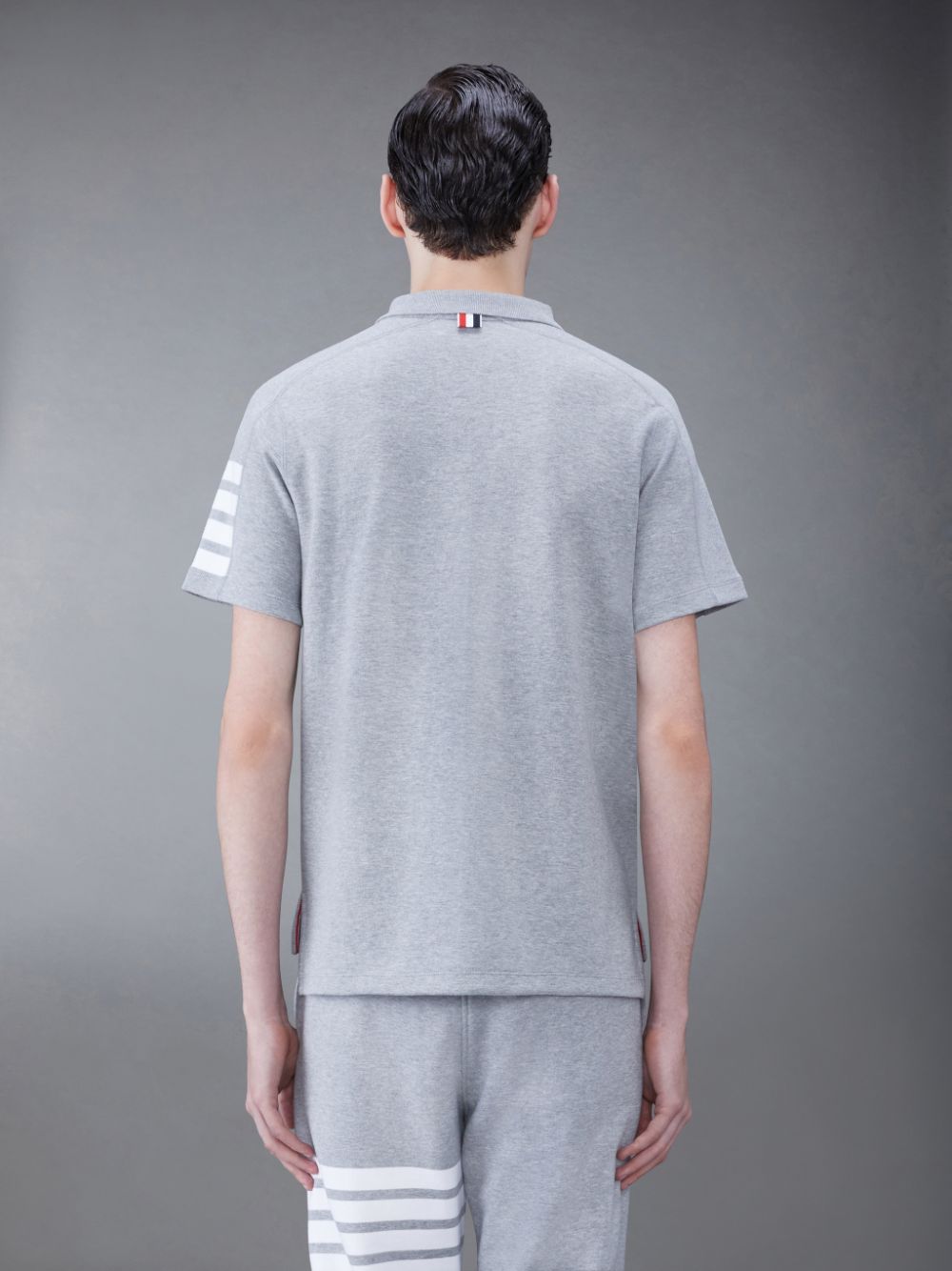 Camisa Polo Thom Browne Cotton 4-Bar Short Sleeve Hombre Gris | NBD01P52056