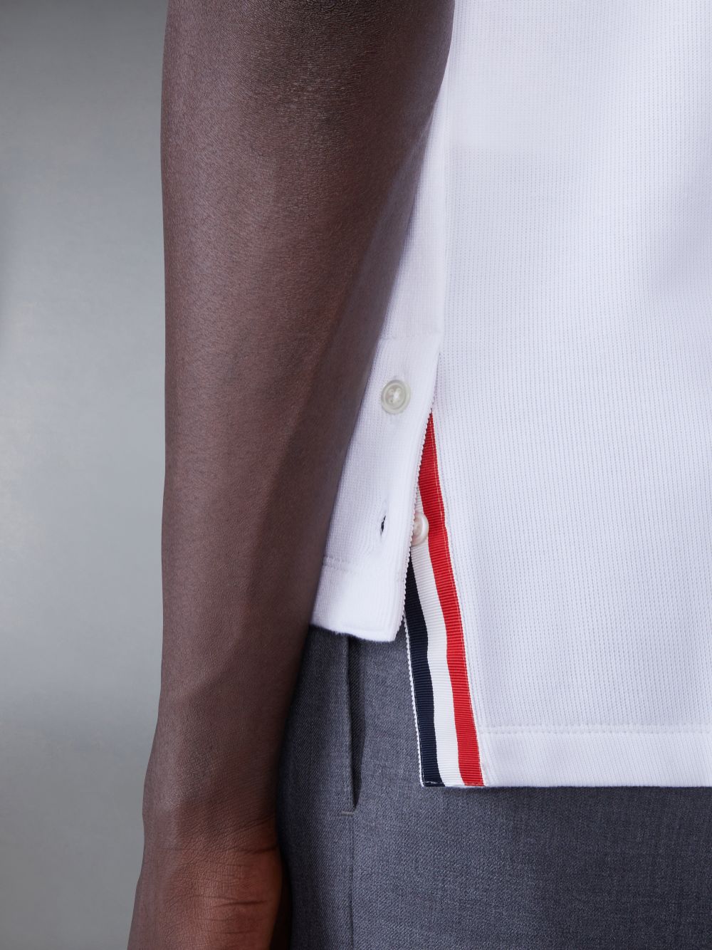 Camisa Polo Thom Browne Cotton Interlock Short Sleeve Pocket Hombre Blancas | EIL42M95902