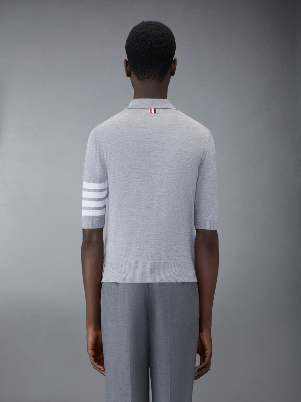 Camisa Polo Thom Browne Wool Short Sleeve Hombre Gris | UYA28V79740