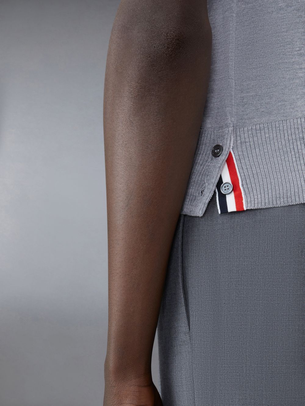 Camisa Polo Thom Browne Wool Short Sleeve Hombre Gris | UYA28V79740
