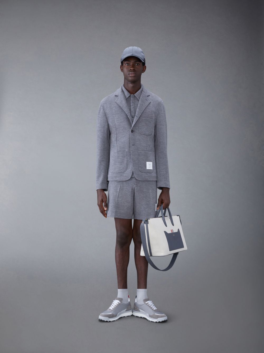 Camisa Polo Thom Browne Wool Short Sleeve Hombre Gris | AEO80G15810