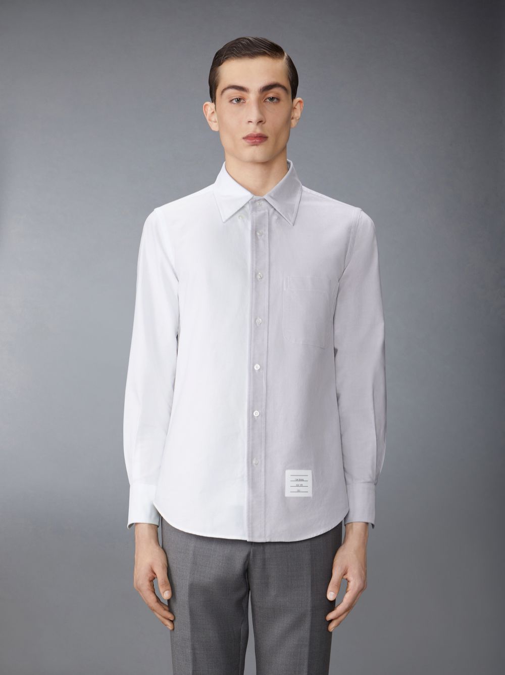 Camisas Thom Browne Funmix Oxford Hombre Gris | NBB74L45286