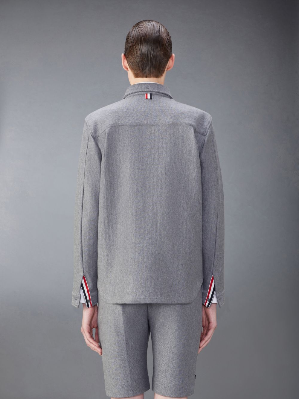 Camisas Thom Browne Knit Cotton Jacket Hombre Gris | SDS27Z42961
