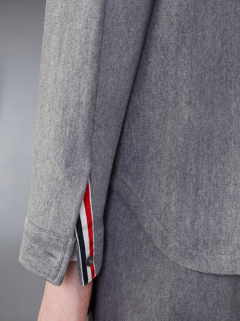 Camisas Thom Browne Knit Cotton Jacket Hombre Gris | SDS27Z42961