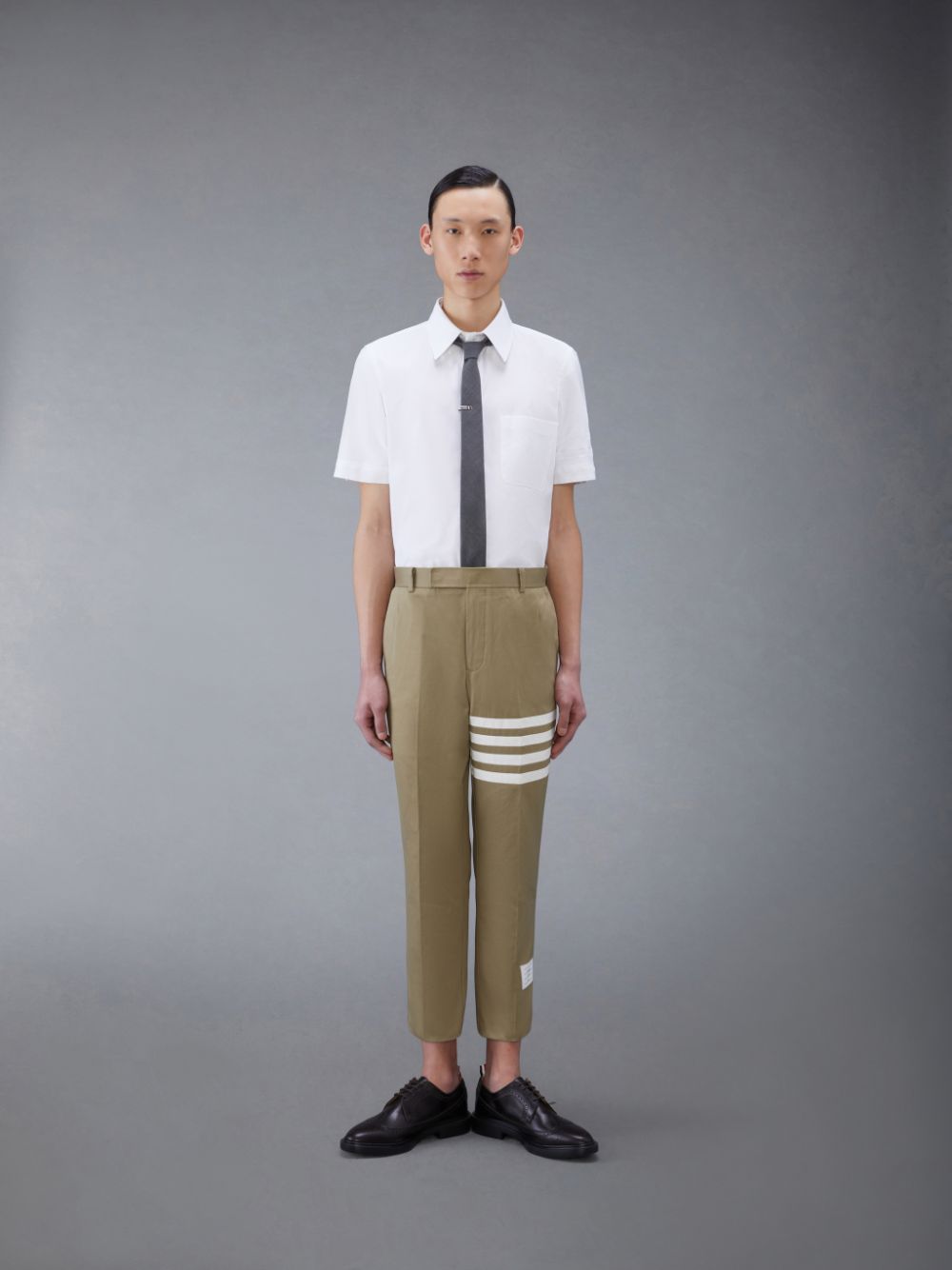 Camisas Thom Browne Oxford 4-Bar Short Sleeve Hombre Blancas | HEI20A74190
