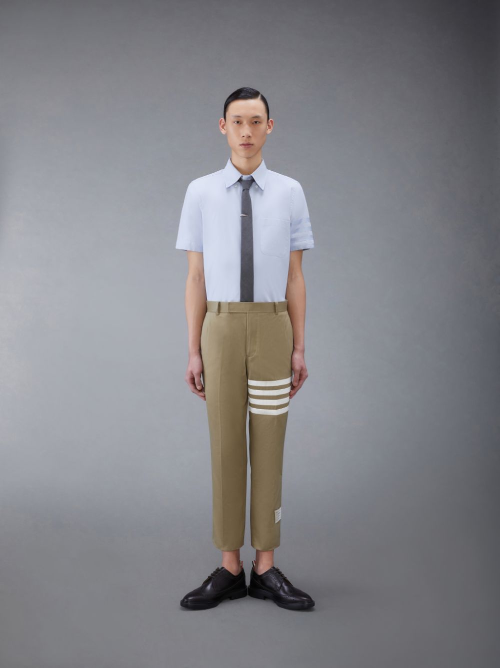 Camisas Thom Browne Oxford 4-Bar Short Sleeve Hombre Azules | UUI18D22898