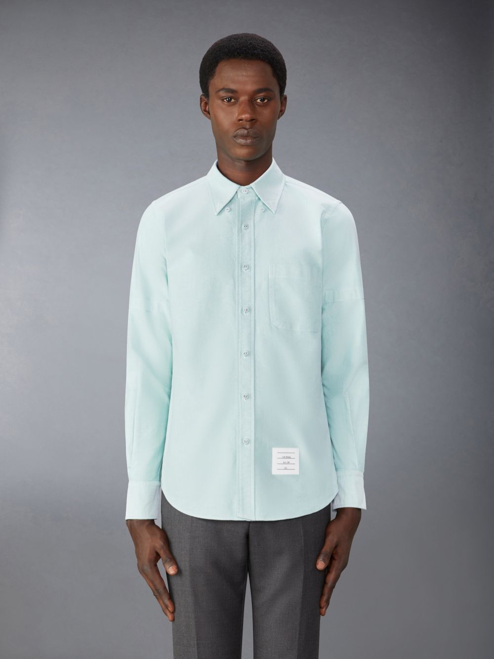 Camisas Thom Browne Oxford Armband Hombre Verde | ACA23N87105