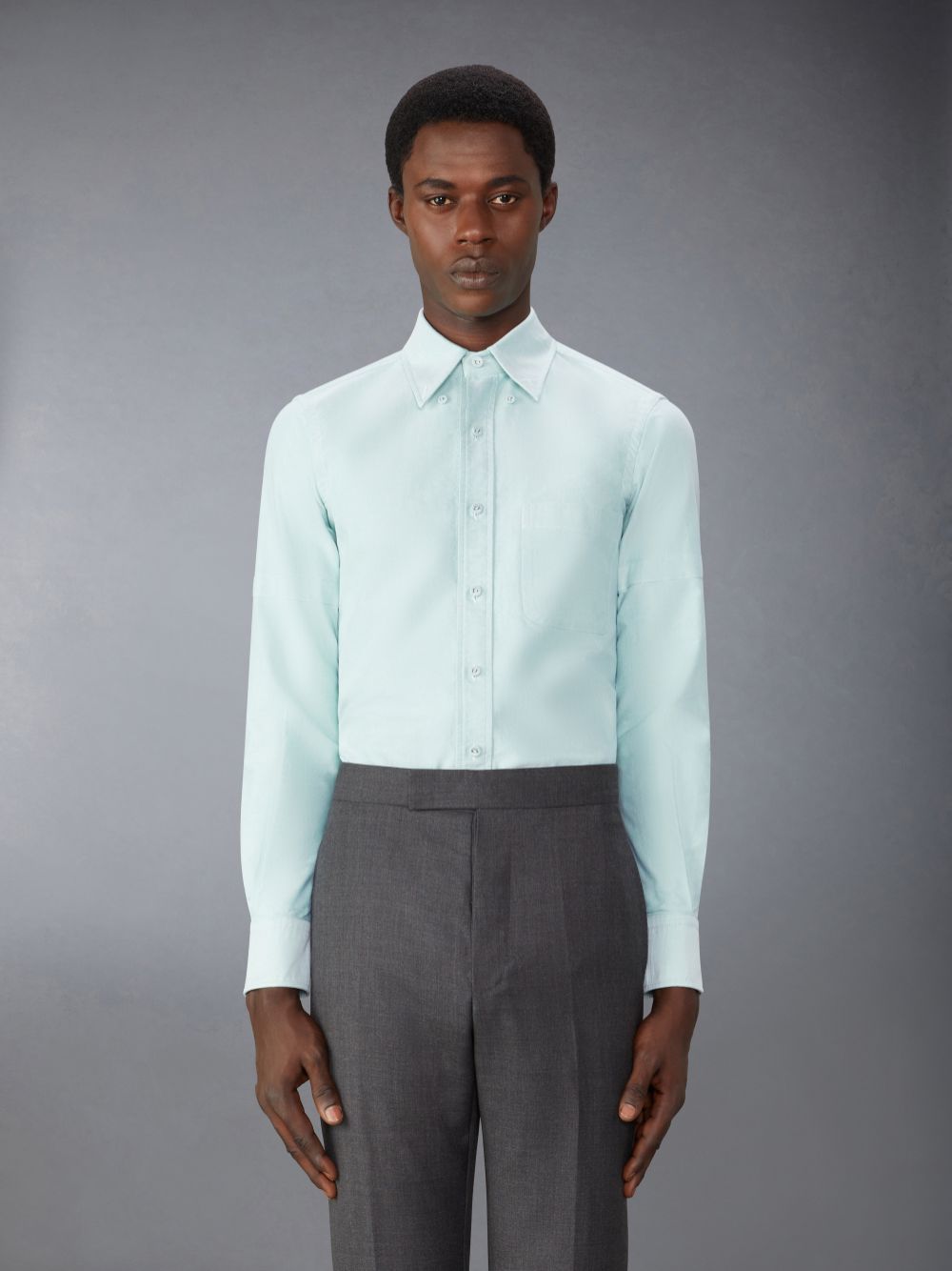 Camisas Thom Browne Oxford Armband Hombre Verde | ACA23N87105