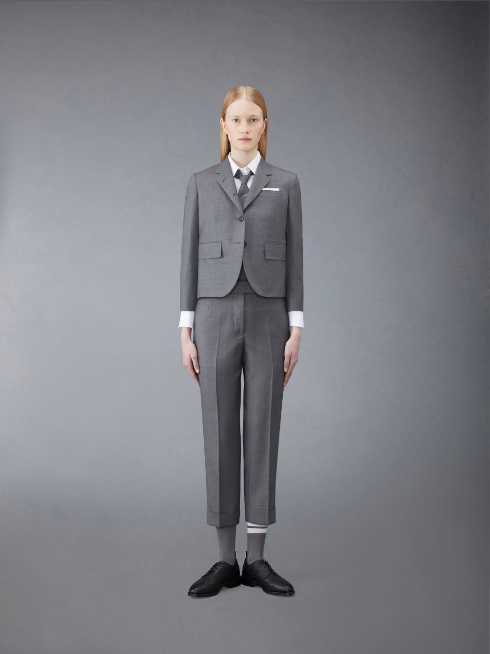 Camisas Thom Browne Oxford Classic Round Collar Mujer Blancas | LBD27G82801