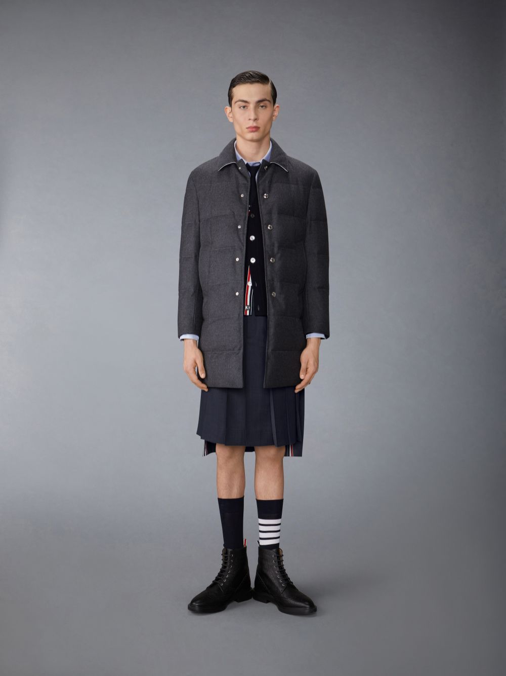 Camisas Thom Browne Oxford Grosgrain Framing Hombre Azules | WOJ04U01632