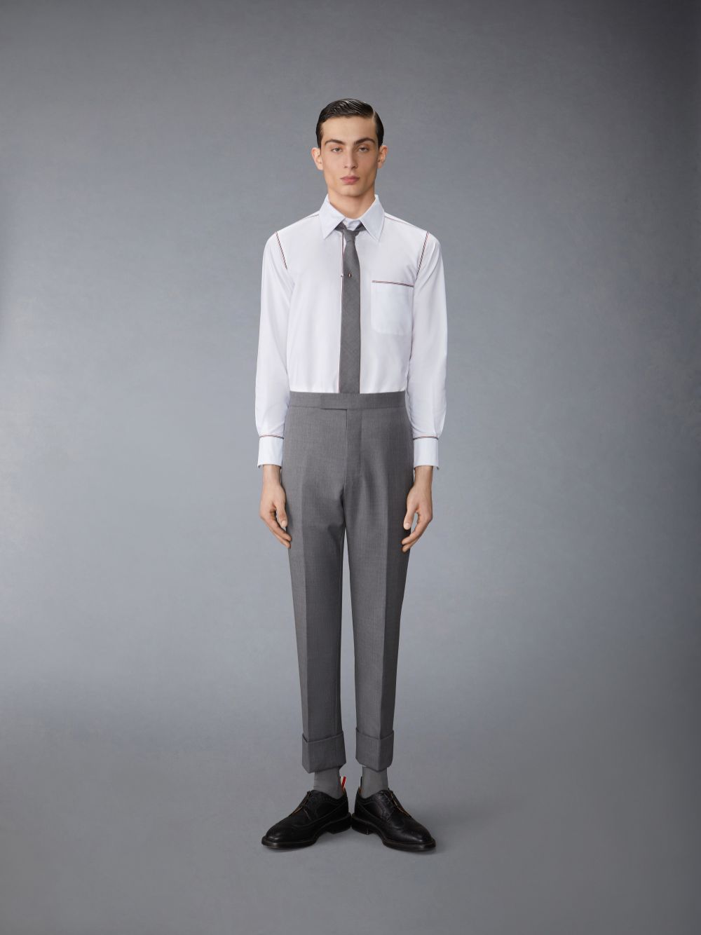 Camisas Thom Browne Oxford Grosgrain Framing Hombre Blancas | TQB65B88106