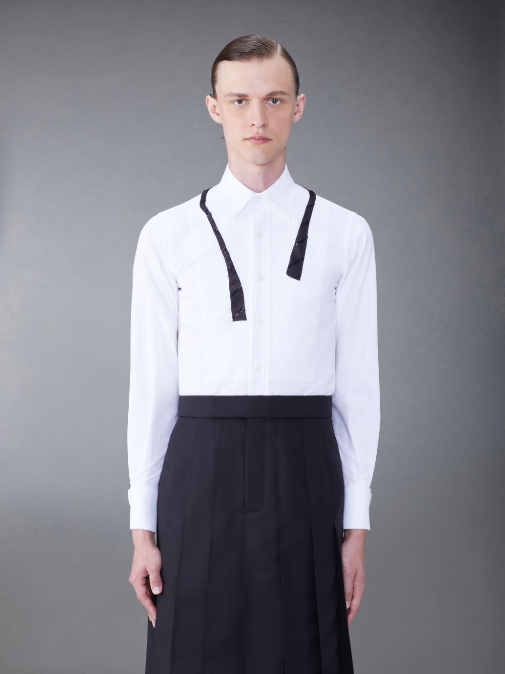 Camisas Thom Browne Pique Sequin Hombre Blancas | RYJ11I24869