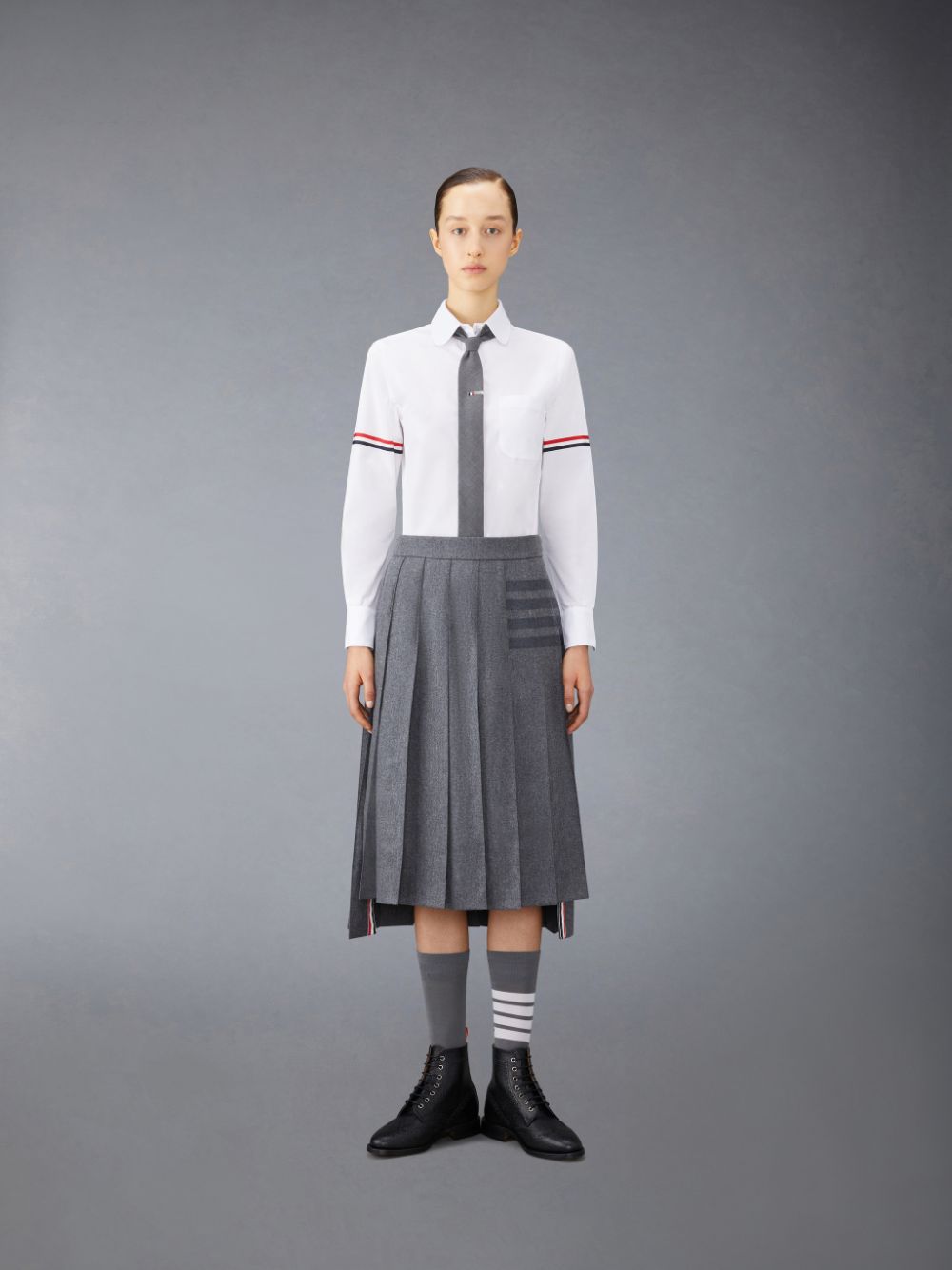 Camisas Thom Browne Poplin Armbands Classic Round Collar Mujer Blancas | ZSZ00B60172