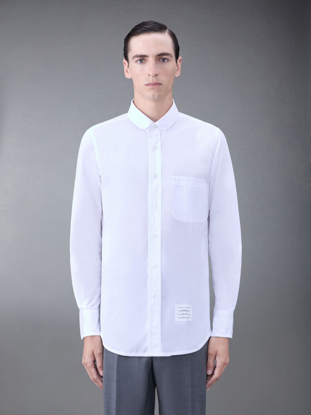 Camisas Thom Browne Poplin Tipping Hombre Blancas | EUO69N63360