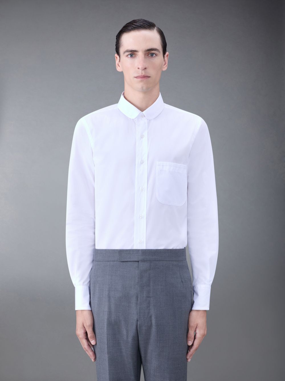 Camisas Thom Browne Poplin Tipping Hombre Blancas | EUO69N63360