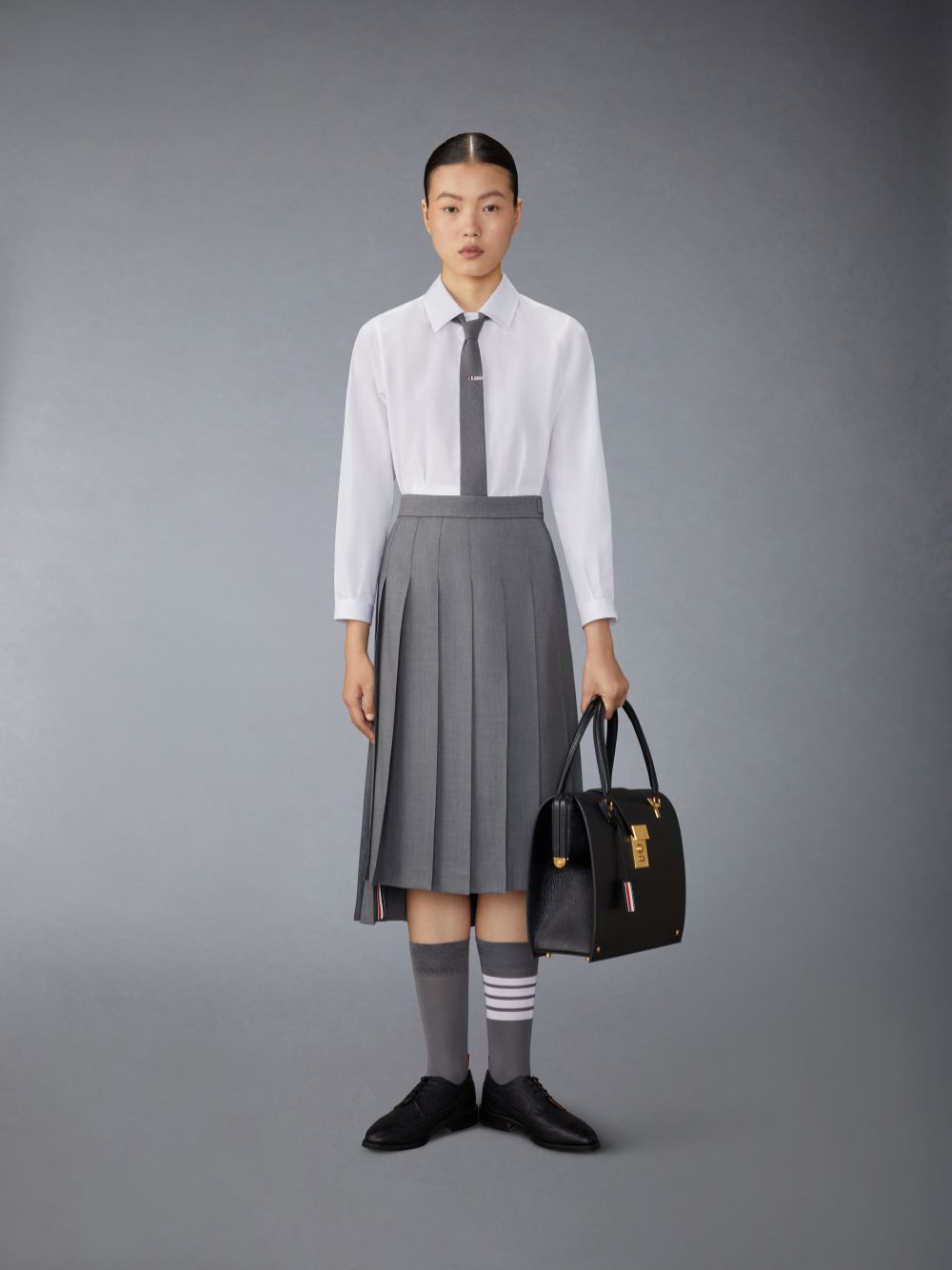 Camisas Thom Browne Poplin Tucked Mujer Blancas | QFA79Q88795