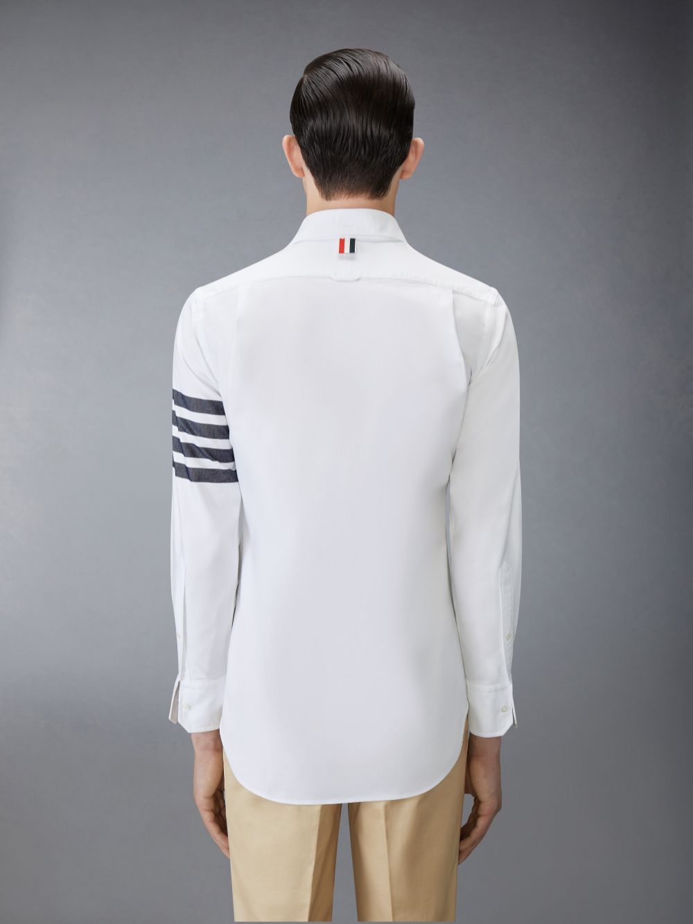 Camisas Thom Browne SOLID OXFORD 4-BAR POINT COLLAR Hombre Blancas | JAR44L42274