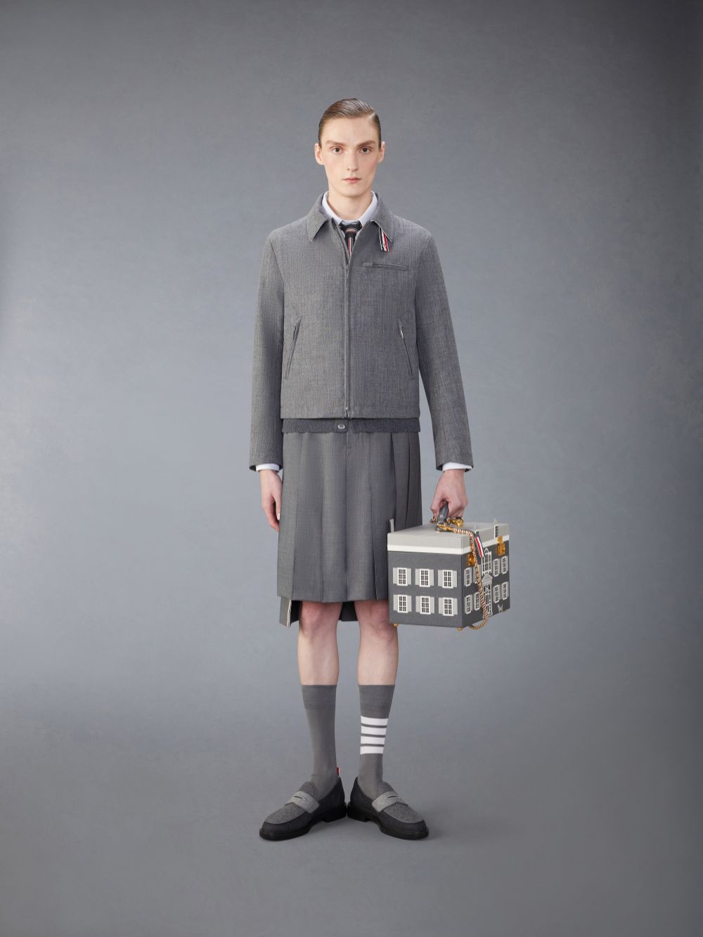 Camisas Thom Browne Stripe Oxford Rose Hombre Gris | VTH81W74584