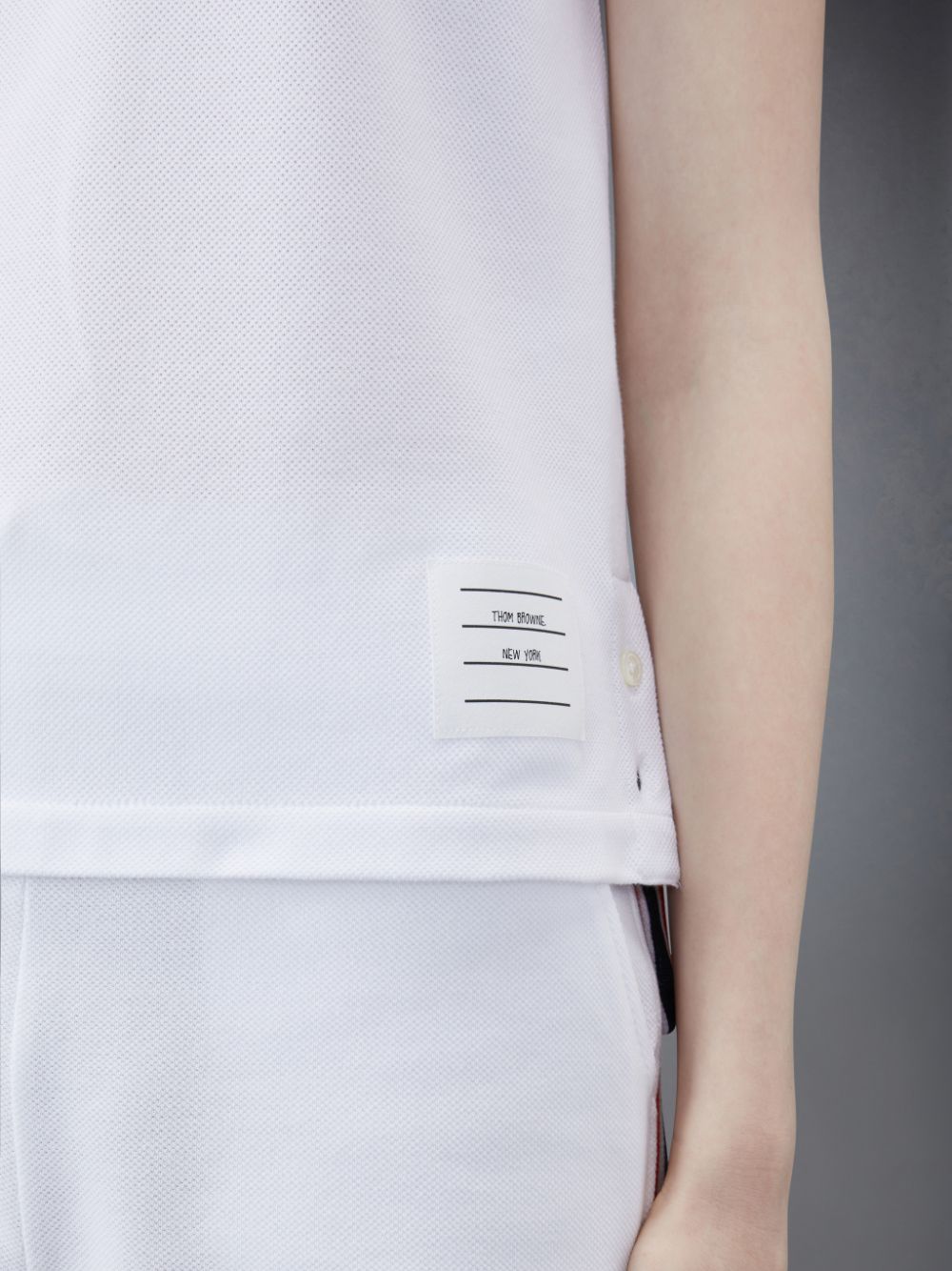 Camiseta Thom Browne Classic Pique Stripe Mujer Blancas | AQU43I57767