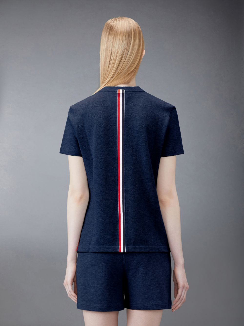 Camiseta Thom Browne Classic Pique Stripe Mujer Azules | LAM90T98758
