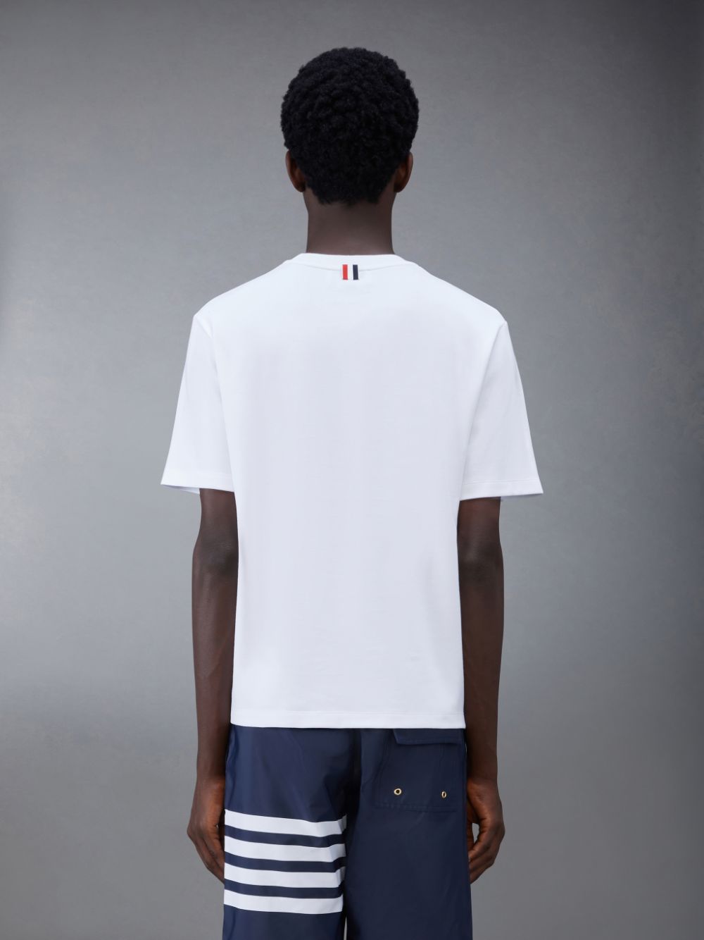 Camiseta Thom Browne Cotton Milano Oversized Pocket Hombre Blancas | ZRW81I33171