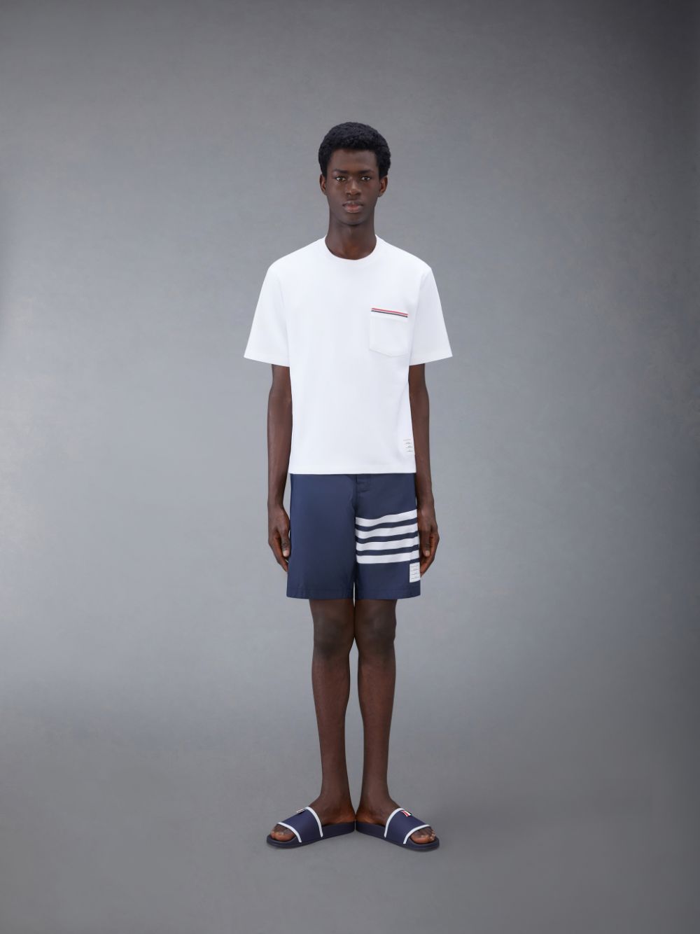 Camiseta Thom Browne Cotton Milano Oversized Pocket Hombre Blancas | ZRW81I33171