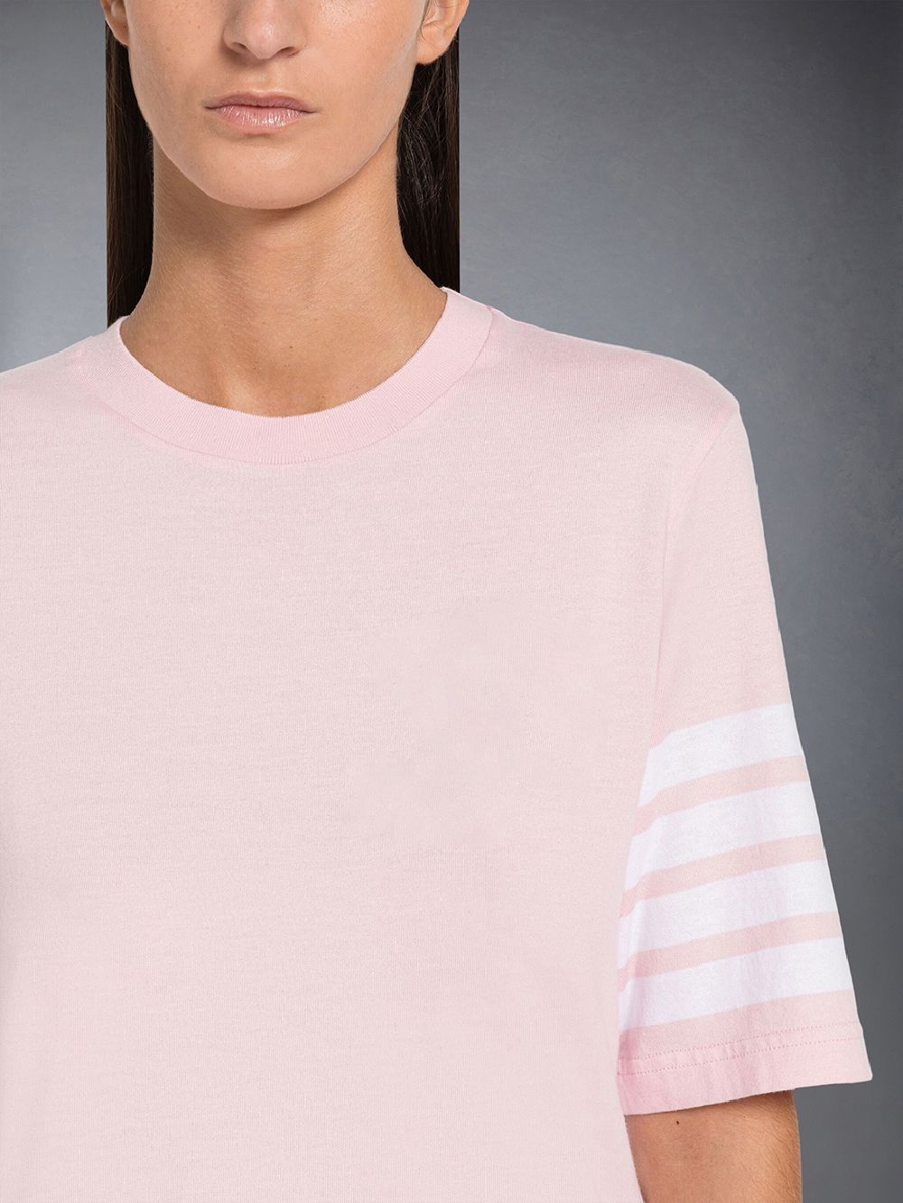 Camiseta Thom Browne Jersey 4-Bar Short Sleeve Mujer Rosas | LZE99R95091